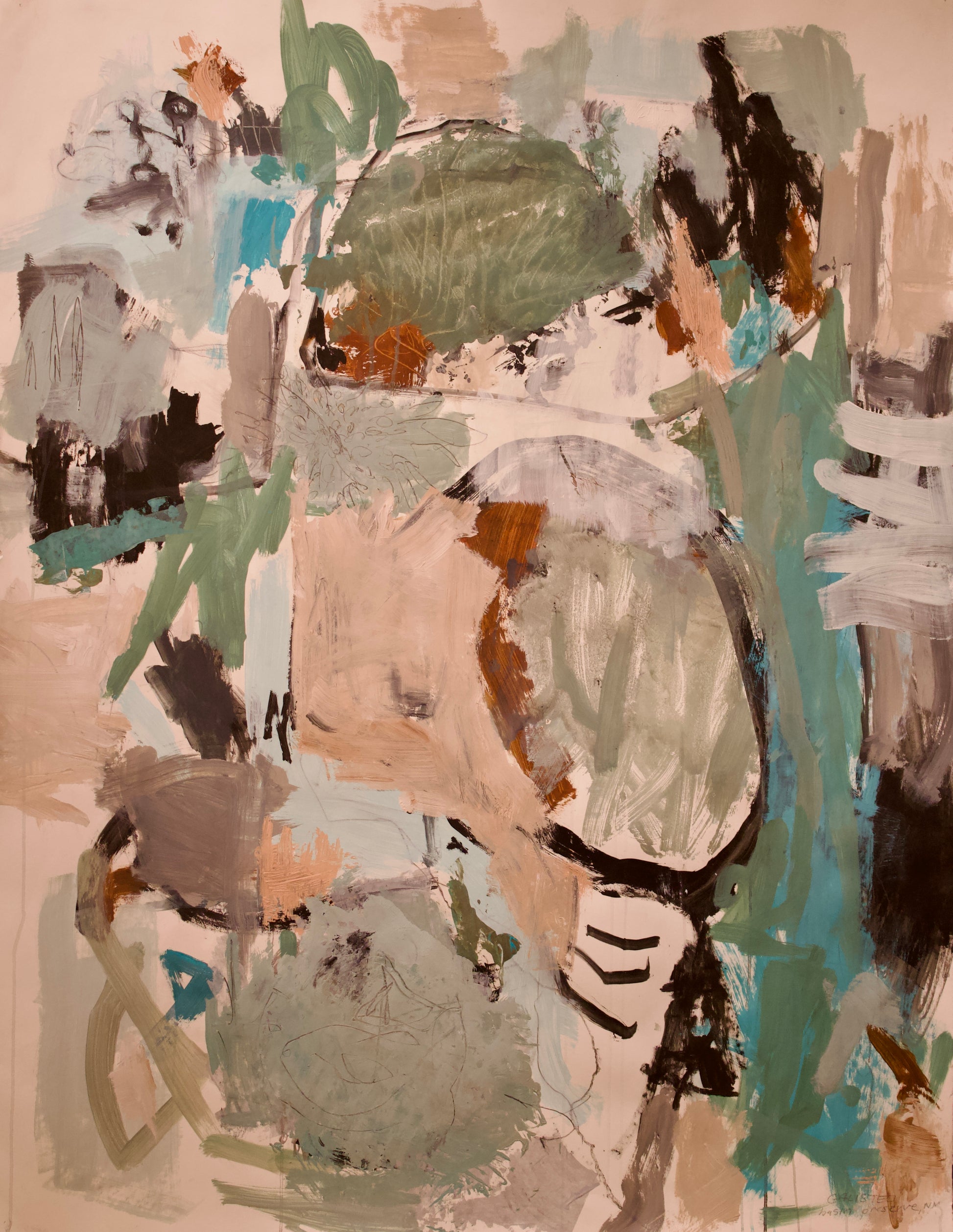 Galisteo, 2022, acrylic on paper, 46in x 36in, by Carmen Peer