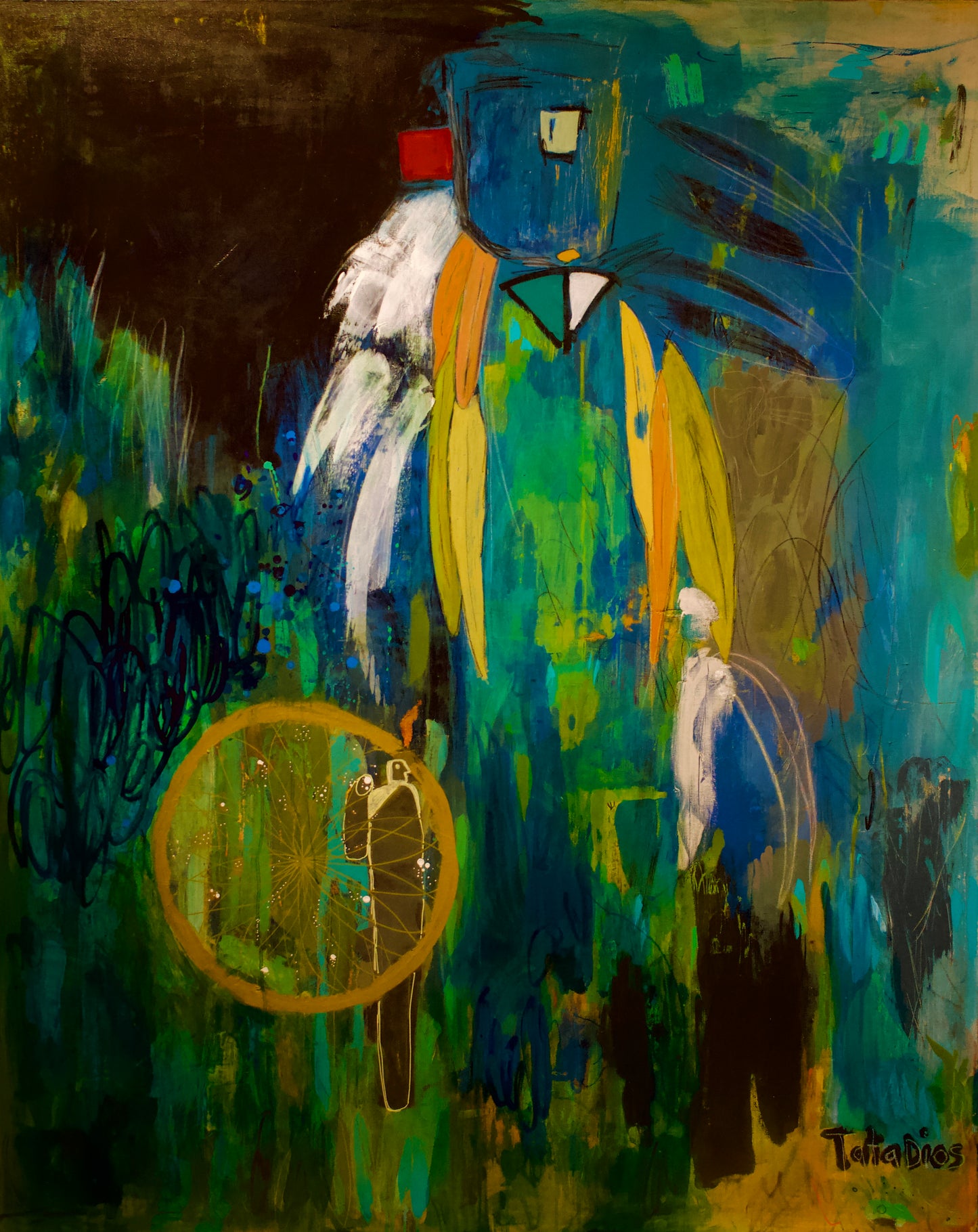 Tata Dios, 2023, acrylic on canvas, 60in x 48in, by Carmen Peer